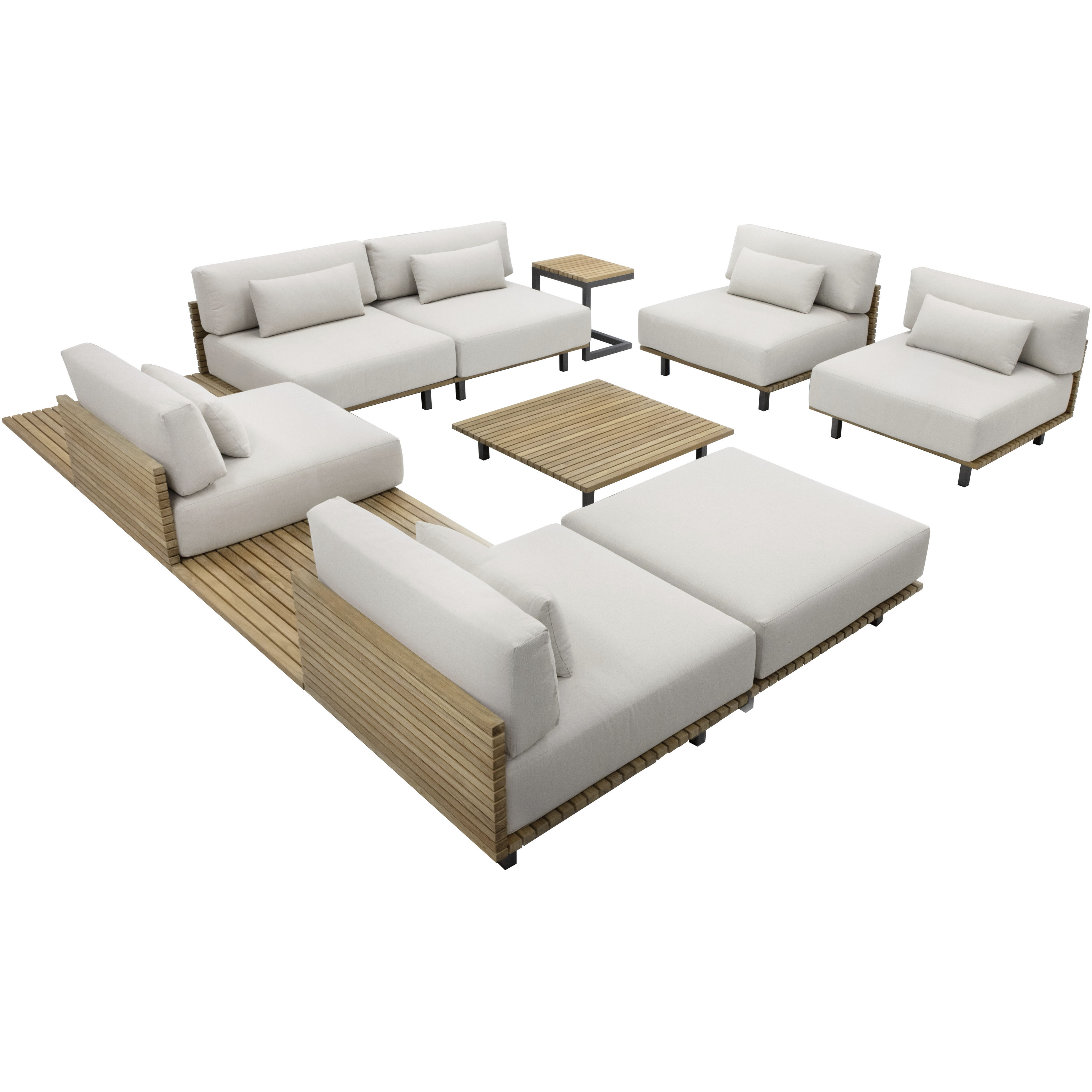 Geneve 16 inch Palazzo Cream Outdoor Modular Ottoman